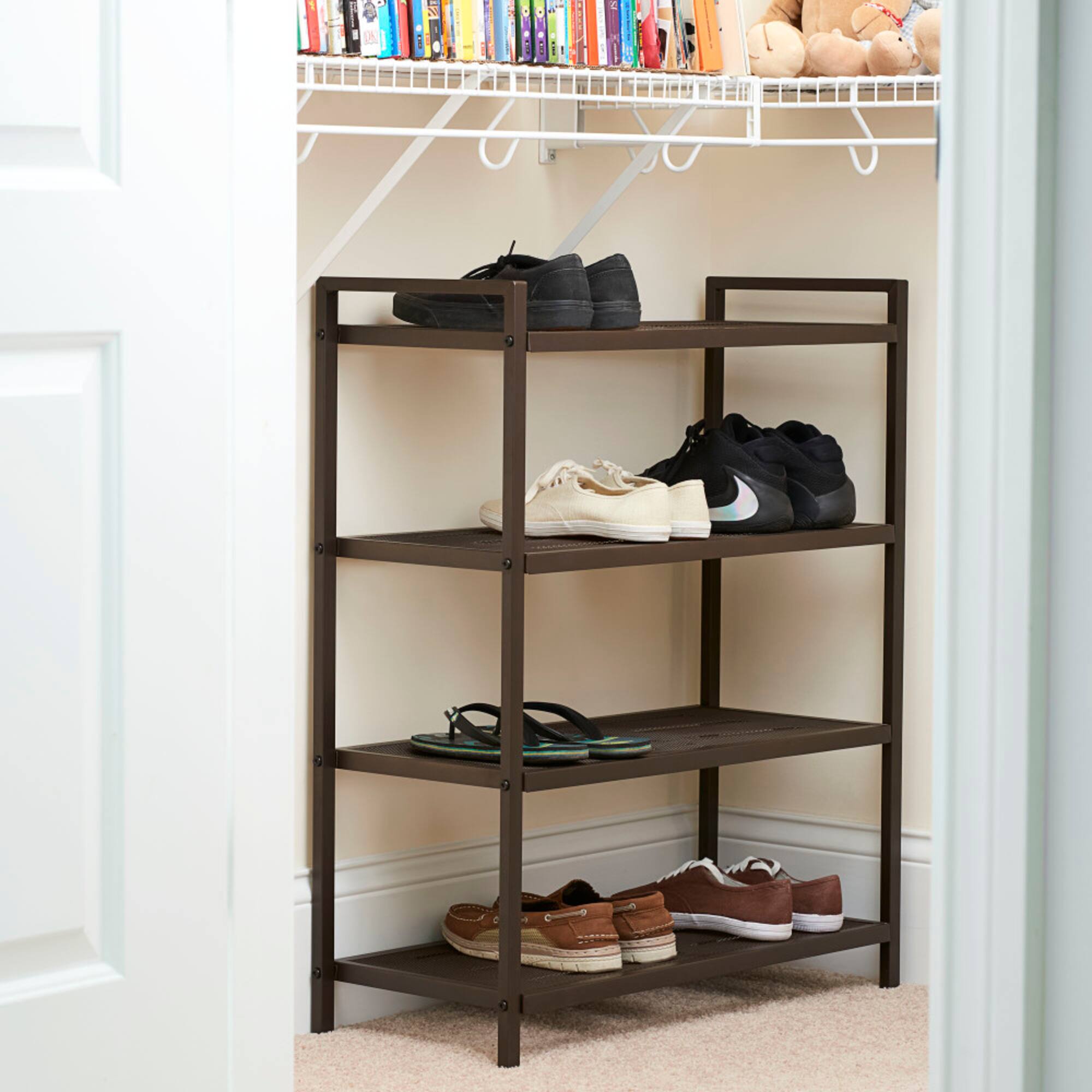 Household Essentials 32" 4-Tier Metal Shoe Rack